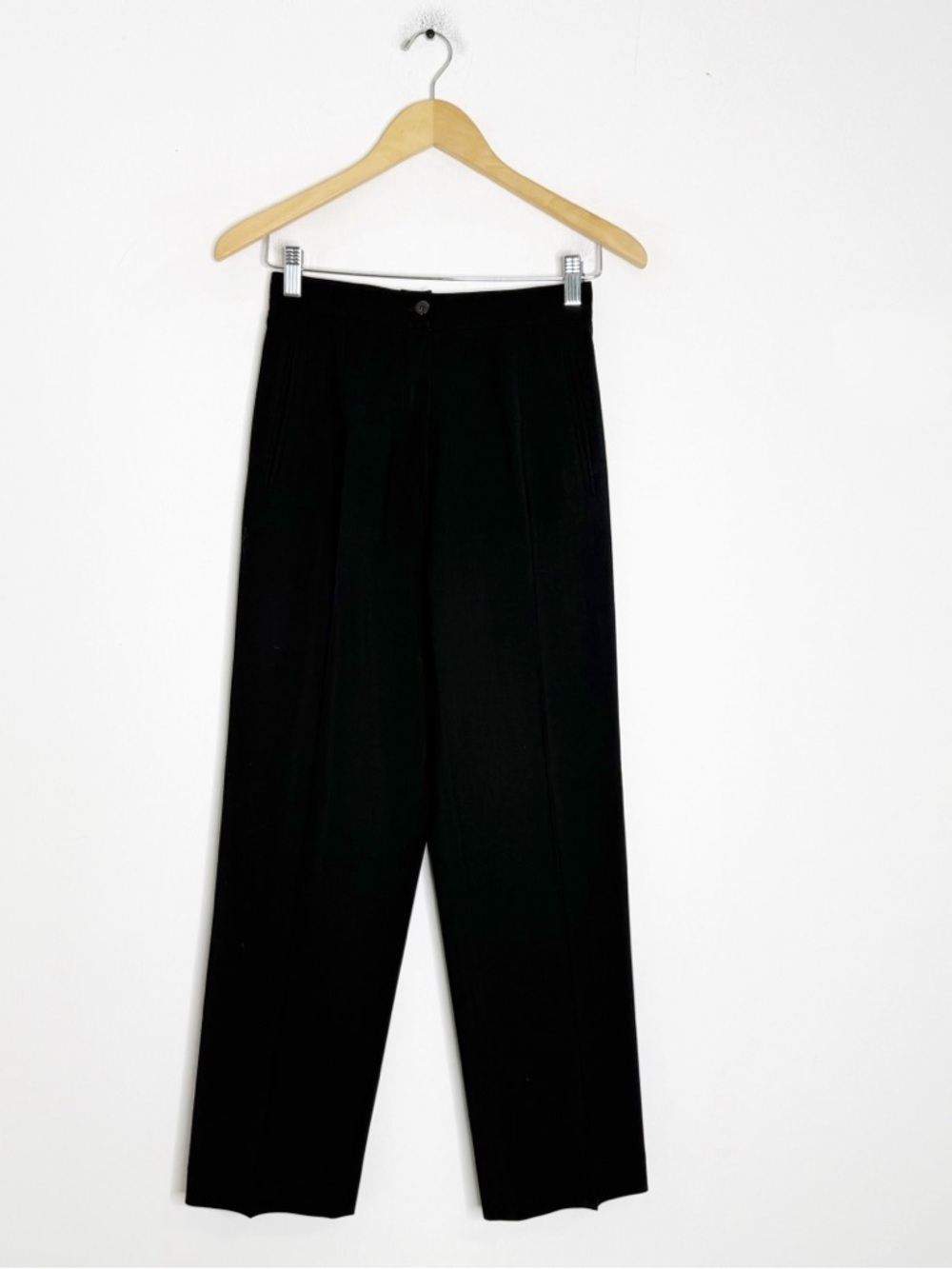 Gucci Black Wool Trousers Size 38 High Rise Straight Leg Italy Size 2 / XS